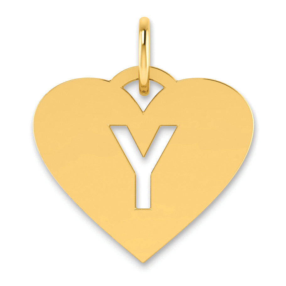 14K Gelbgold 14ky Initiale Buchstabe Y Charm