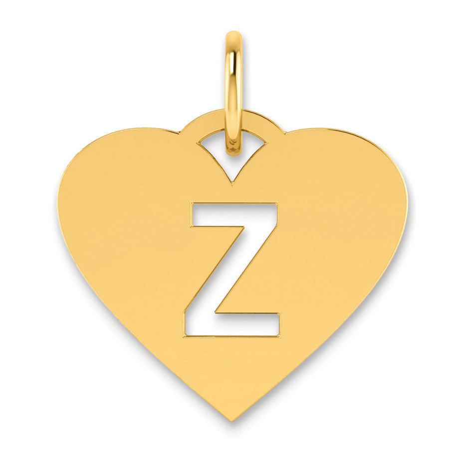 14K Gelbgold 14ky Initiale Buchstabe Z Charm