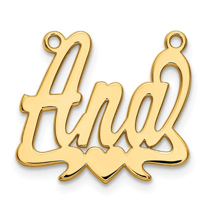 Vergoldet Sterlingsilber /gold Poliert Herz Name Platte