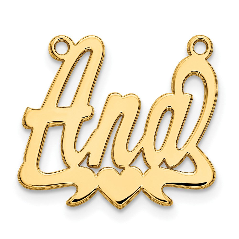 Vergoldet Sterlingsilber /gold Poliert Herz Name Platte