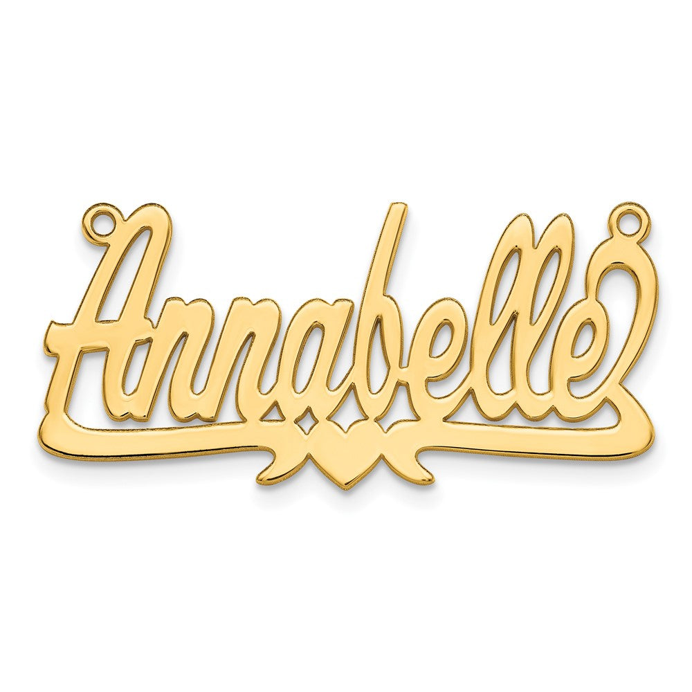 14K Gelbgold Poliert Herz Name Platte