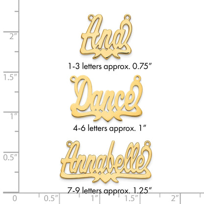Vergoldet Sterlingsilber /gold Poliert Herz Name Platte