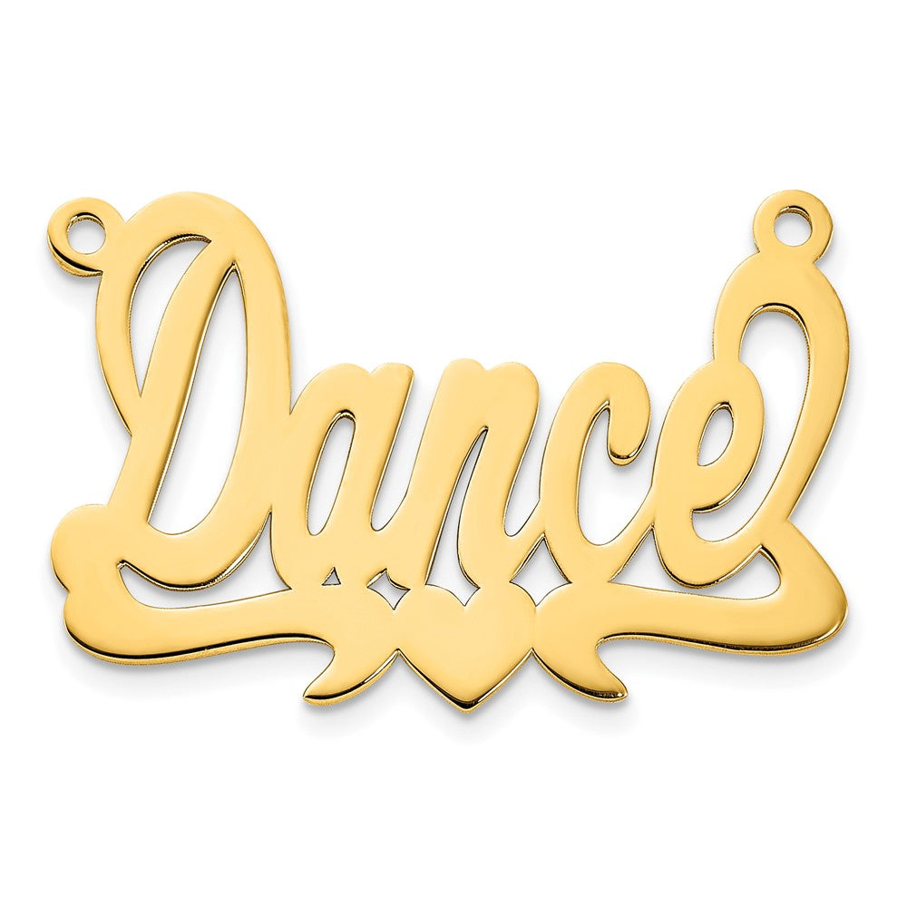 Vergoldet Sterlingsilber /gold Poliert Herz Name Platte