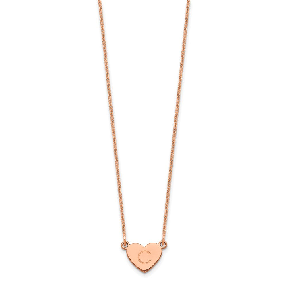 14K Roségold Initiale Herz Halskette