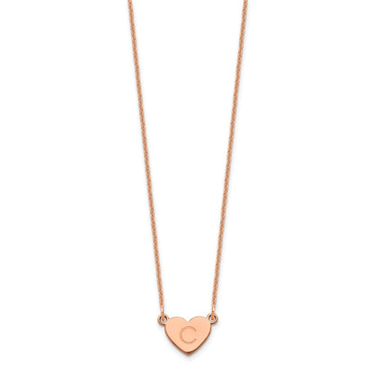 14K Roségold Initiale Herz Halskette