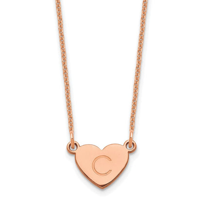 14K Roségold Initiale Herz Halskette