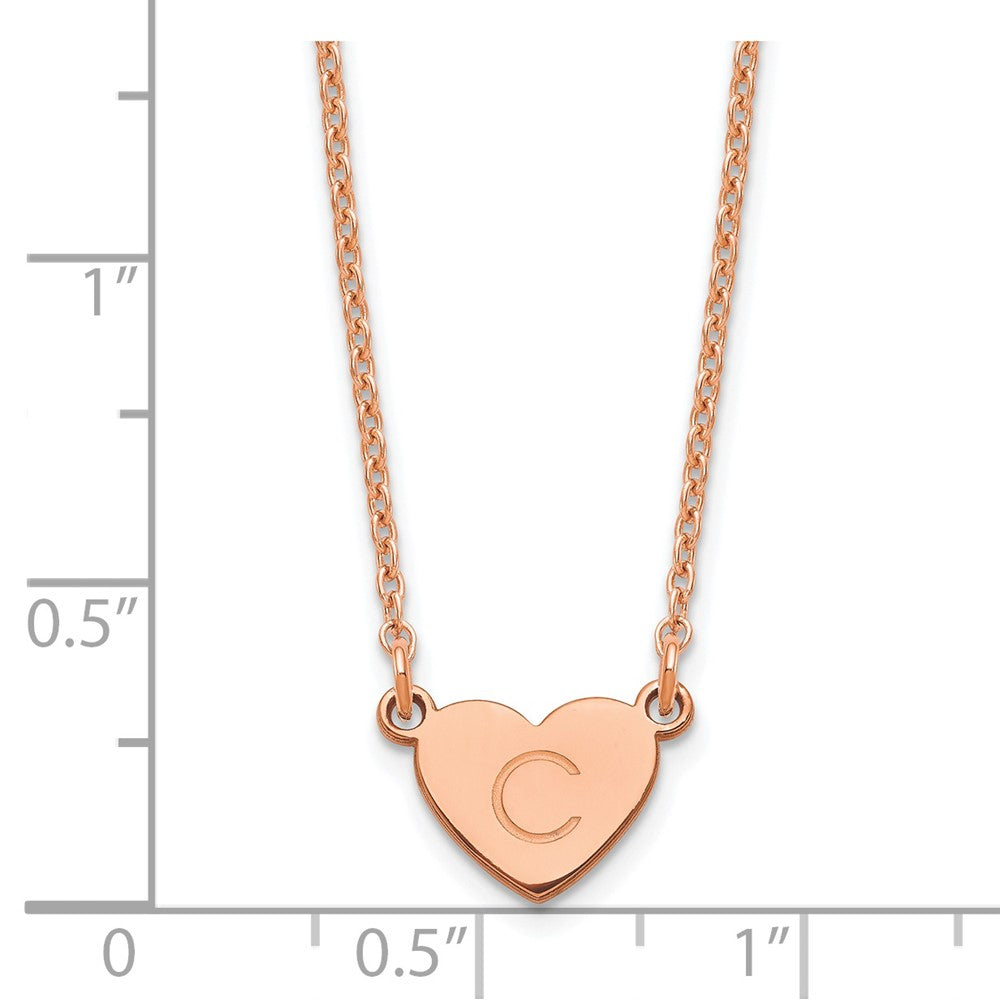 Roségoldbeschichtet Sterlingsilber /rose Initiale Herz Halskette