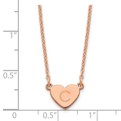 Roségoldbeschichtet Sterlingsilber /rose Initiale Herz Halskette