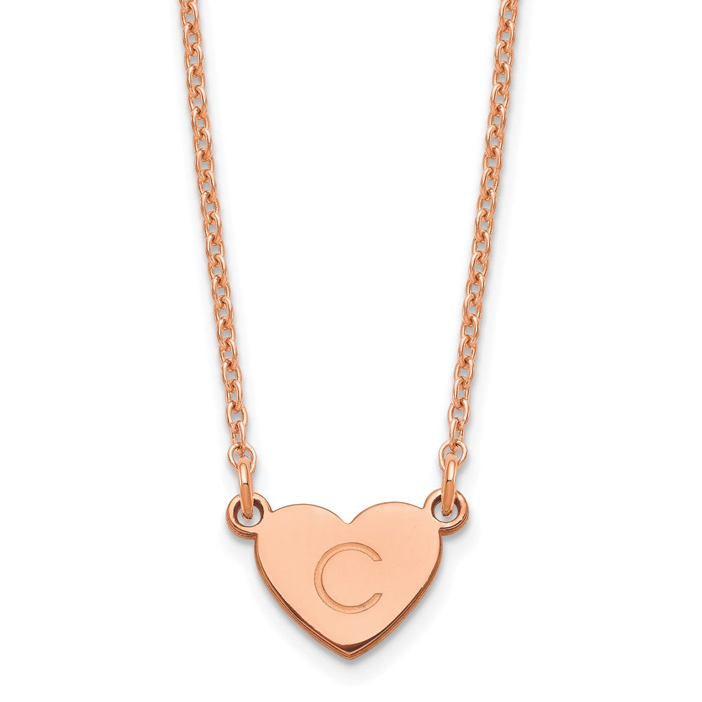 Roségoldbeschichtet Sterlingsilber /rose Initiale Herz Halskette