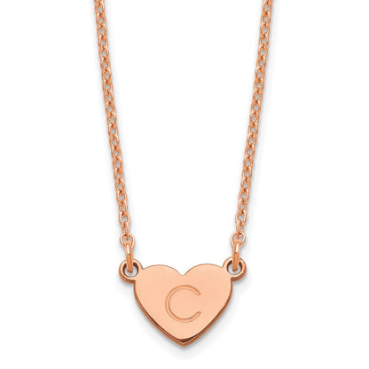 Roségoldbeschichtet Sterlingsilber /rose Initiale Herz Halskette