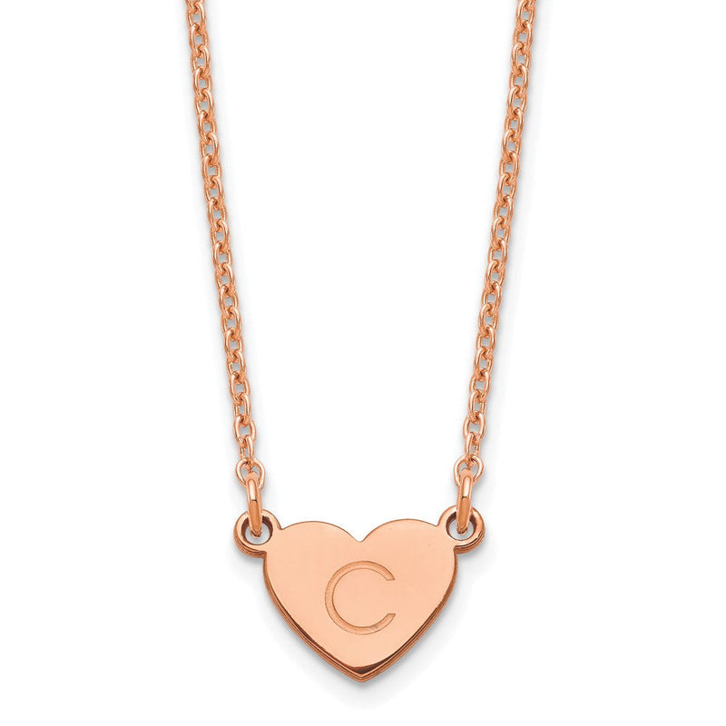 Roségoldbeschichtet Sterlingsilber /rose Initiale Herz Halskette