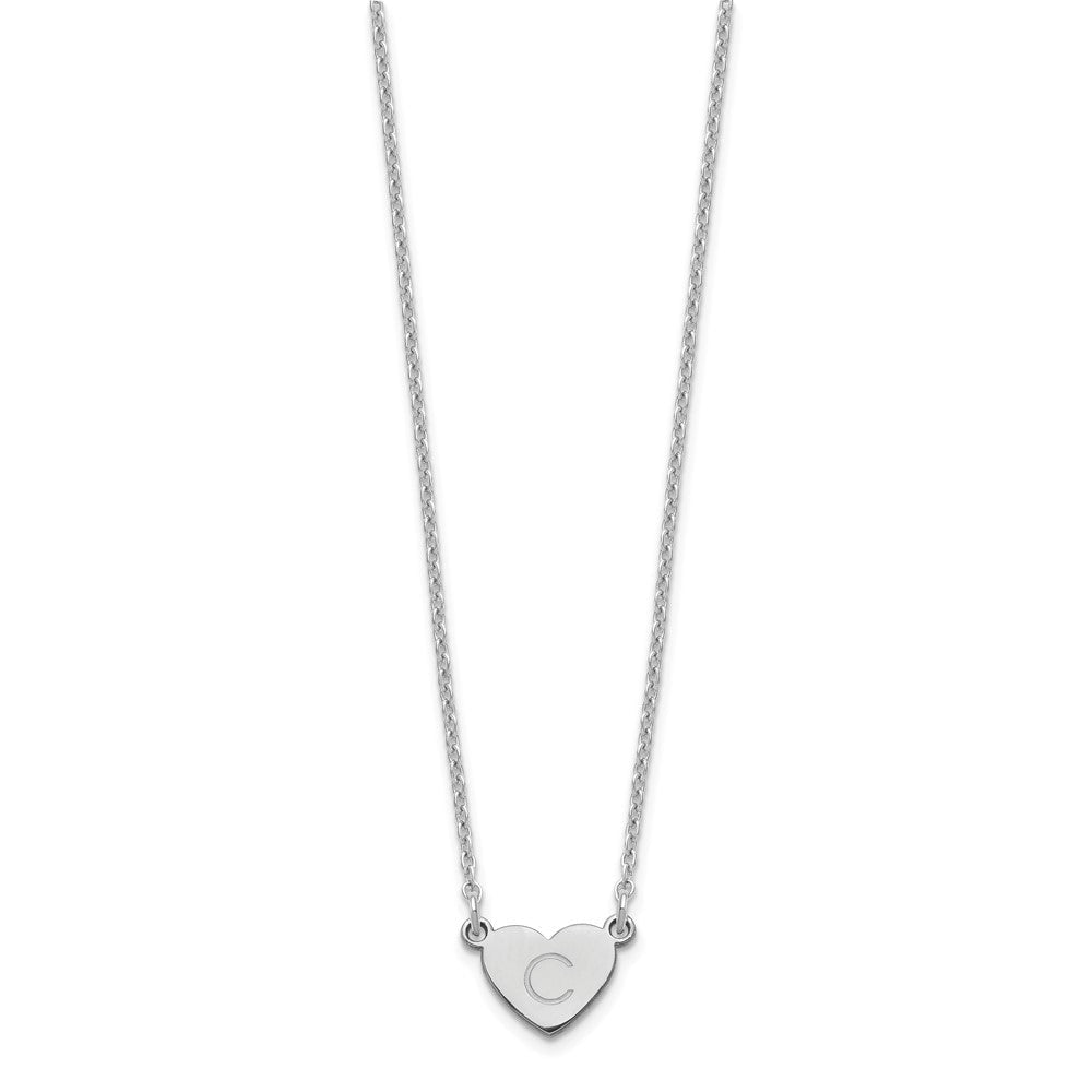 Sterlingsilber Silber/rhodiniert Initiale Herz Halskette