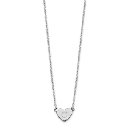 Sterlingsilber Silber/rhodiniert Initiale Herz Halskette