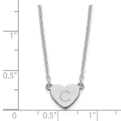 Sterlingsilber Silber/rhodiniert Initiale Herz Halskette