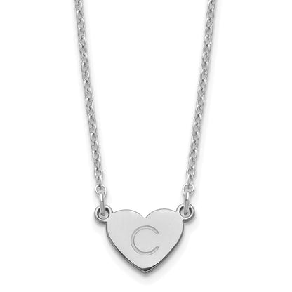 Sterlingsilber Silber/rhodiniert Initiale Herz Halskette