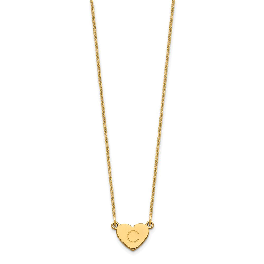 14K Gelbgold Initiale Herz Halskette