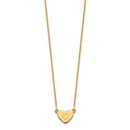 14K Gelbgold Initiale Herz Halskette