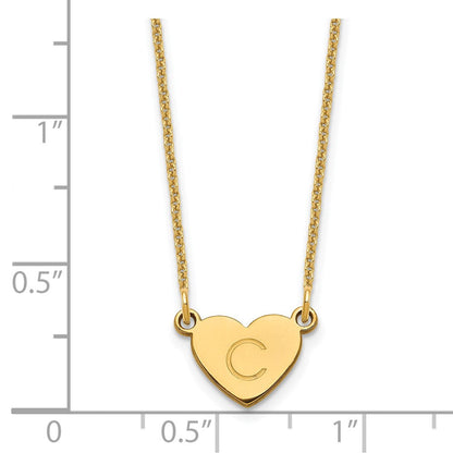 14K Gelbgold Initiale Herz Halskette