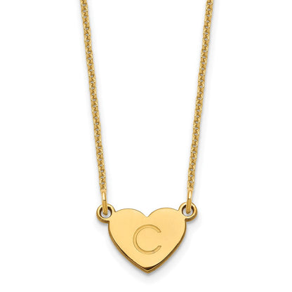 14K Gelbgold Initiale Herz Halskette