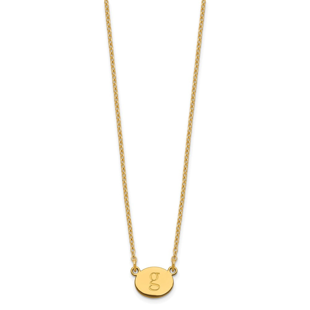 Vergoldet Sterlingsilber /gold Oval Initiale Halskette