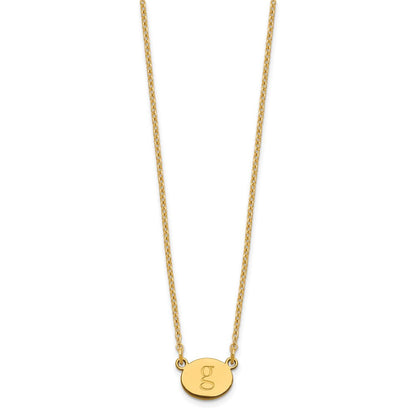 Vergoldet Sterlingsilber /gold Oval Initiale Halskette