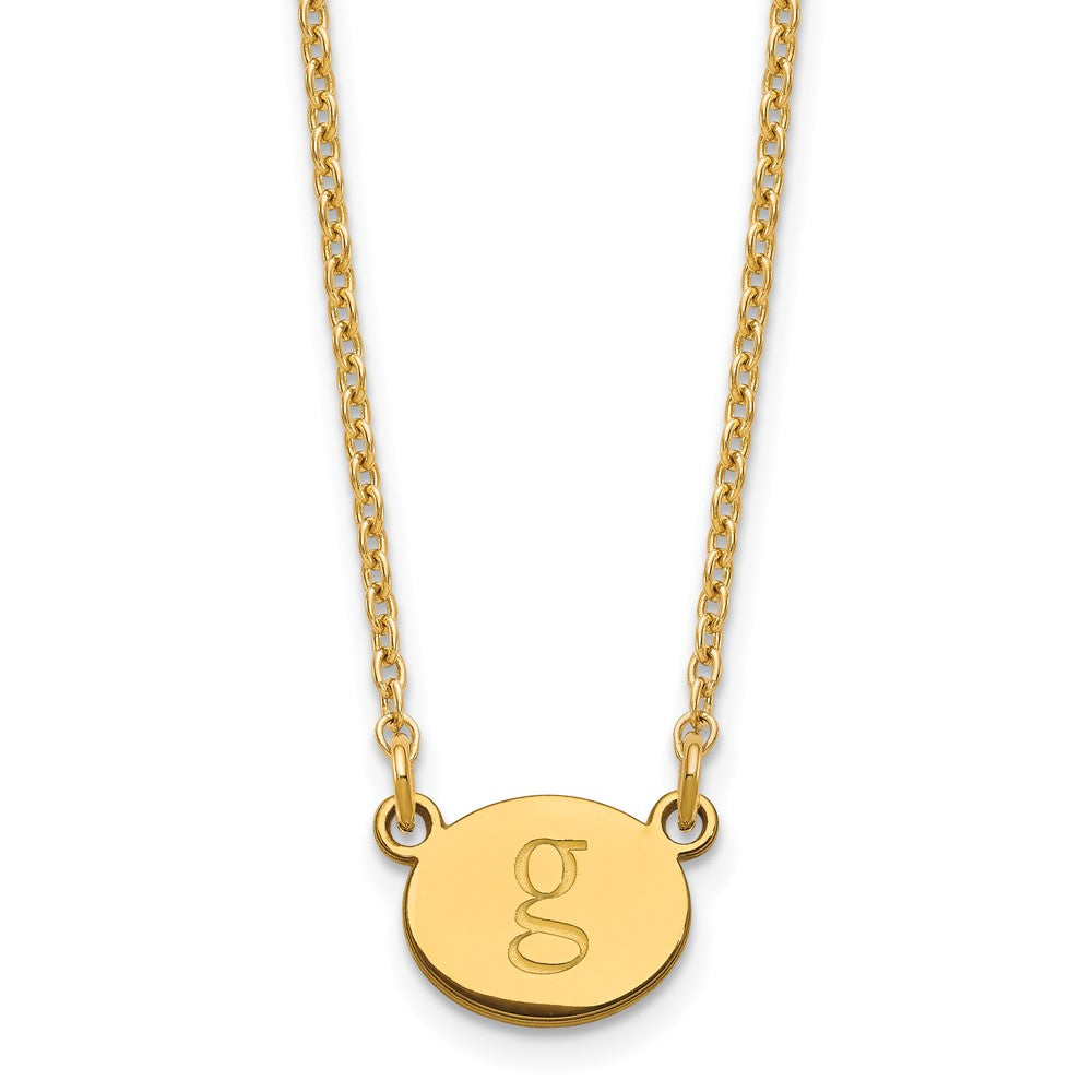 Vergoldet Sterlingsilber /gold Oval Initiale Halskette