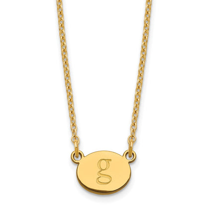 Vergoldet Sterlingsilber /gold Oval Initiale Halskette