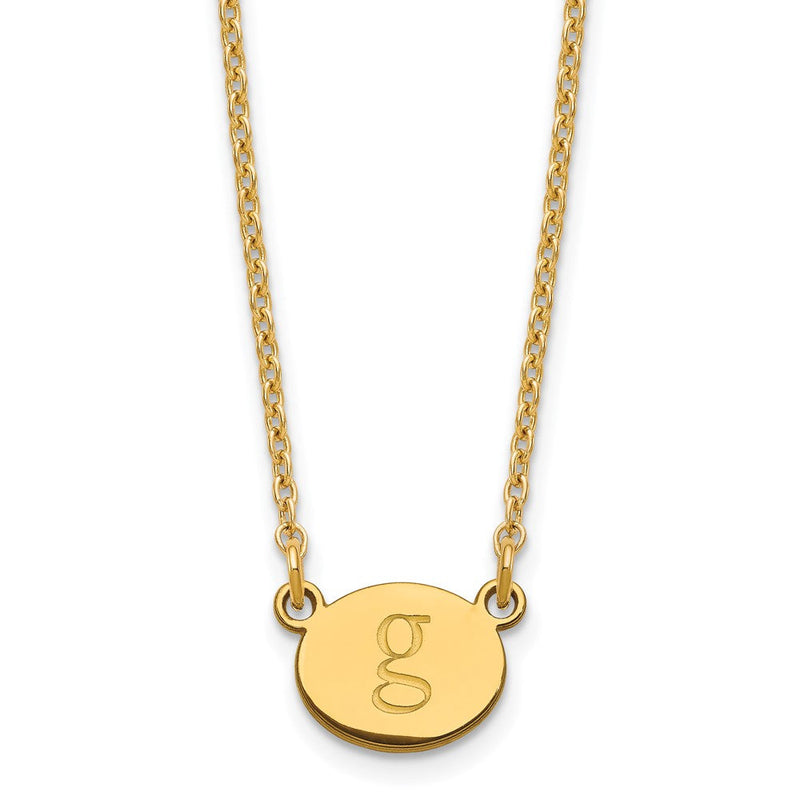 Vergoldet Sterlingsilber /gold Oval Initiale Halskette
