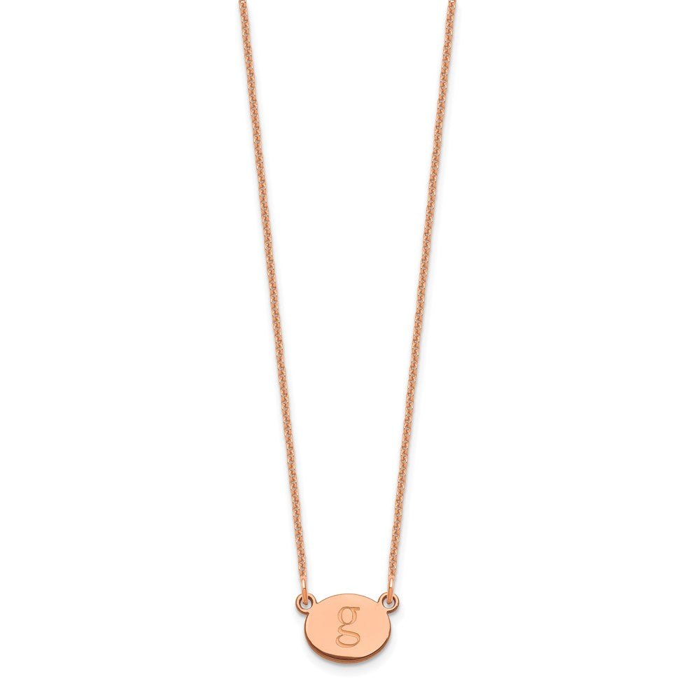 14K Roségold Oval Initiale Halskette