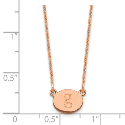 14K Roségold Oval Initiale Halskette
