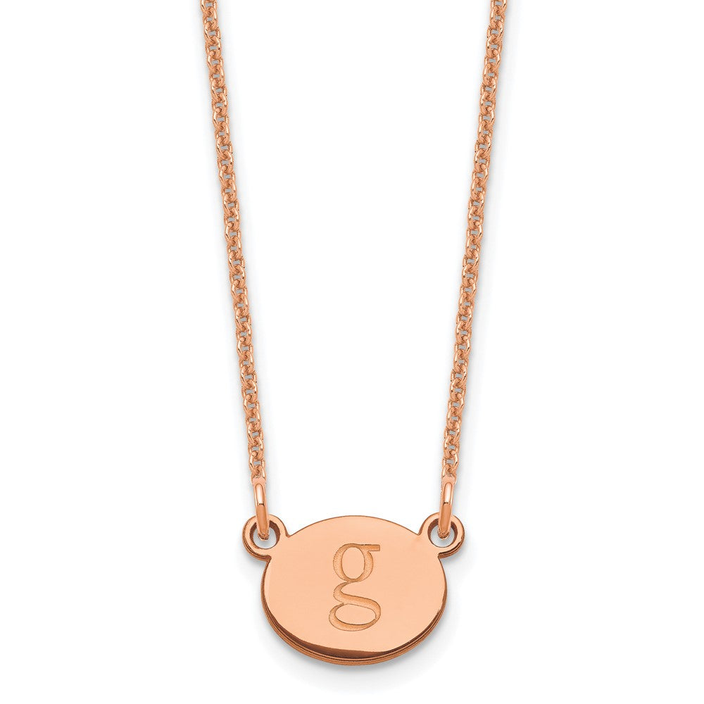 14K Roségold Oval Initiale Halskette