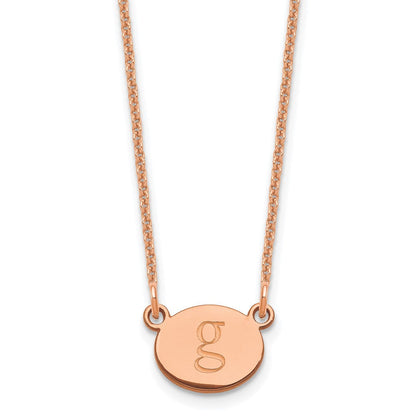 14K Roségold Oval Initiale Halskette