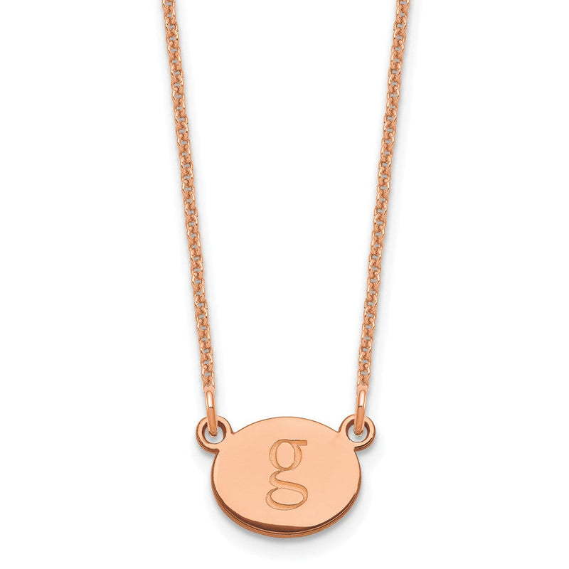 14K Roségold Oval Initiale Halskette