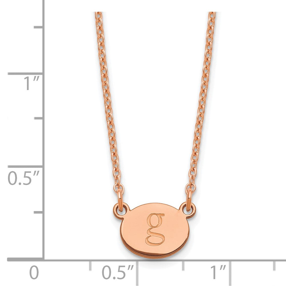 Roségoldbeschichtet Sterlingsilber /rose Oval Initiale Halskette