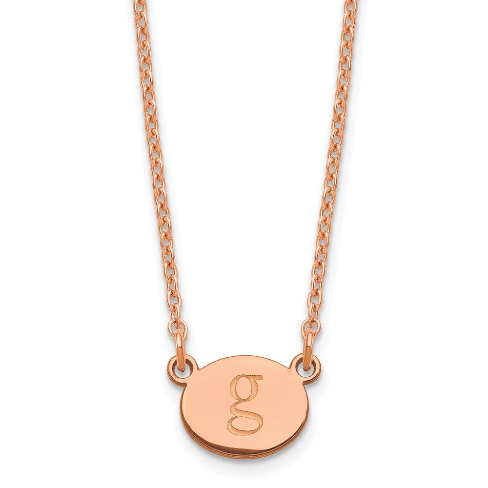 Roségoldbeschichtet Sterlingsilber /rose Oval Initiale Halskette