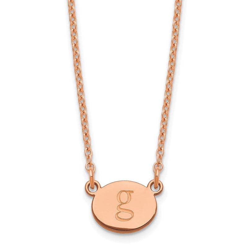 Roségoldbeschichtet Sterlingsilber /rose Oval Initiale Halskette
