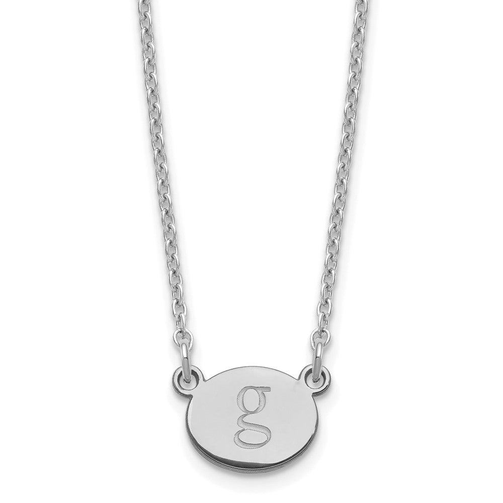 Sterlingsilber Silber/rhodiniert Oval Initiale Halskette