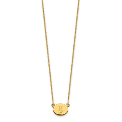 14K Gelbgold Oval Initiale Halskette
