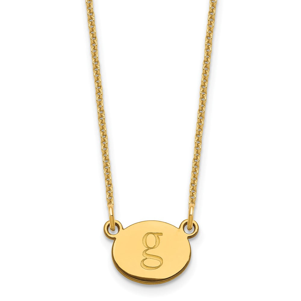 14K Gelbgold Oval Initiale Halskette