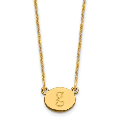 14K Gelbgold Oval Initiale Halskette