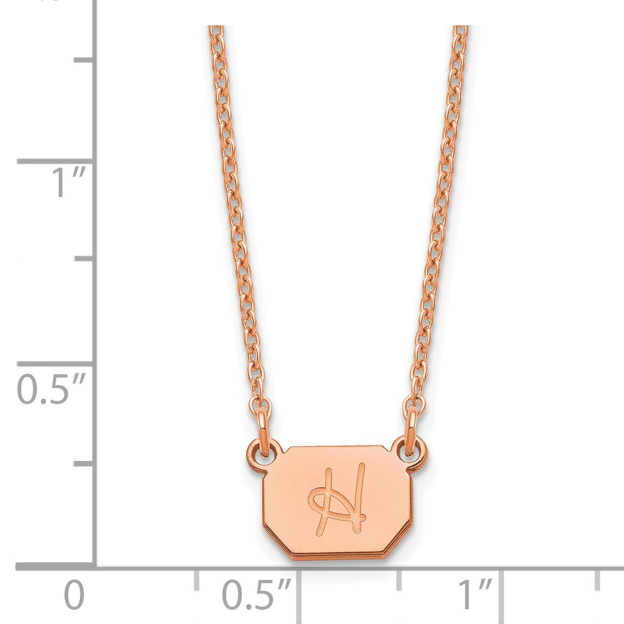 Roségoldbeschichtet Sterlingsilber /rose Initiale Halskette