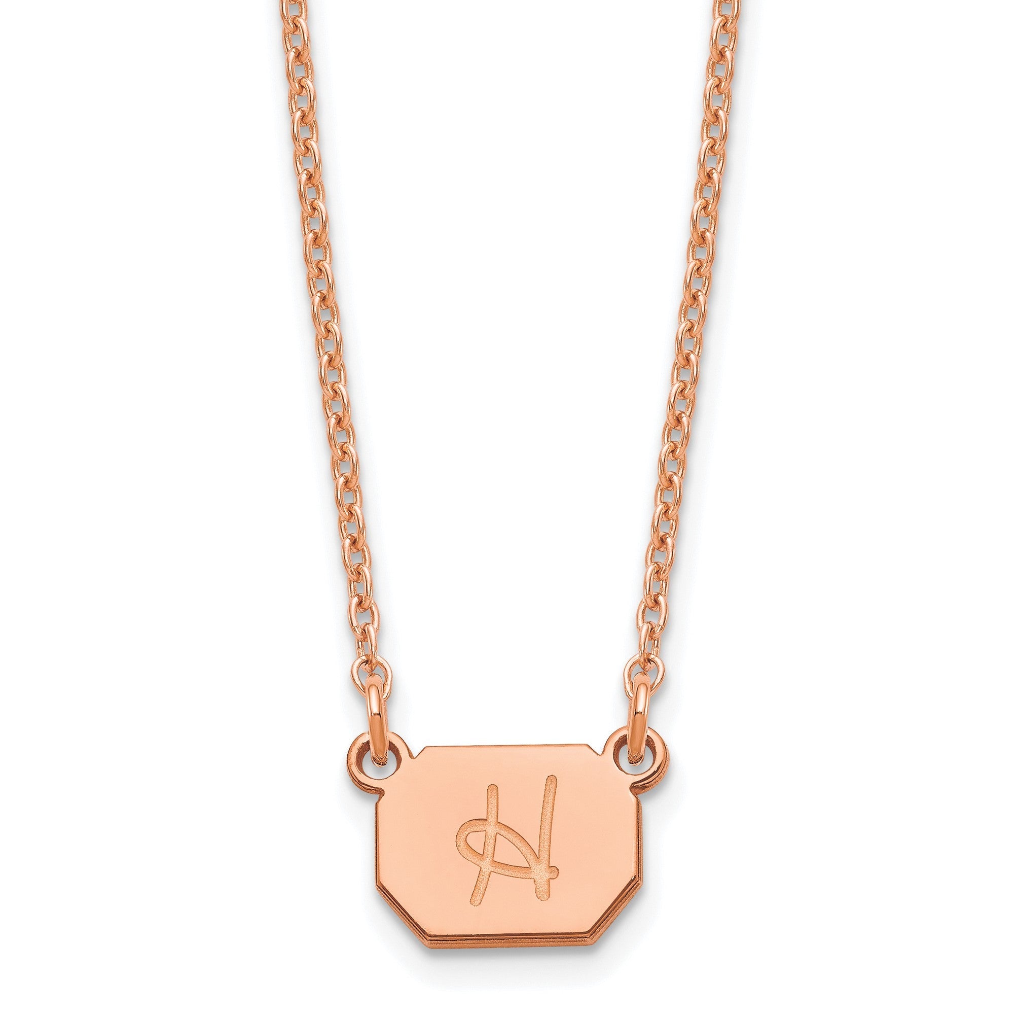 Roségoldbeschichtet Sterlingsilber /rose Initiale Halskette