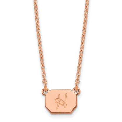 Roségoldbeschichtet Sterlingsilber /rose Initiale Halskette