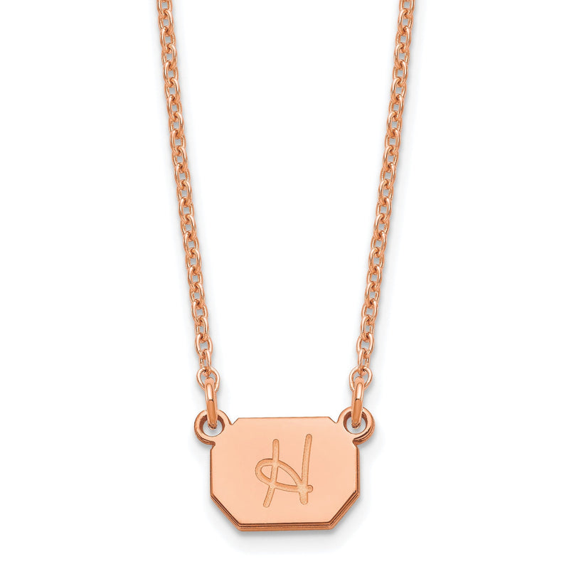 Roségoldbeschichtet Sterlingsilber /rose Initiale Halskette