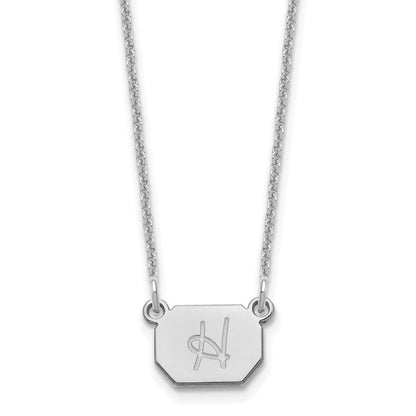 14K Weißgold Initiale Halskette