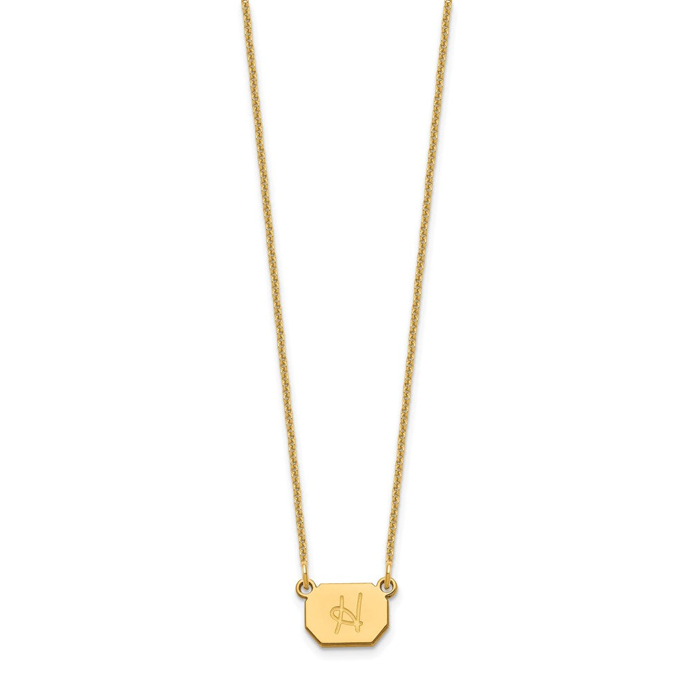 14K Gelbgold Initiale Octagon Halskette