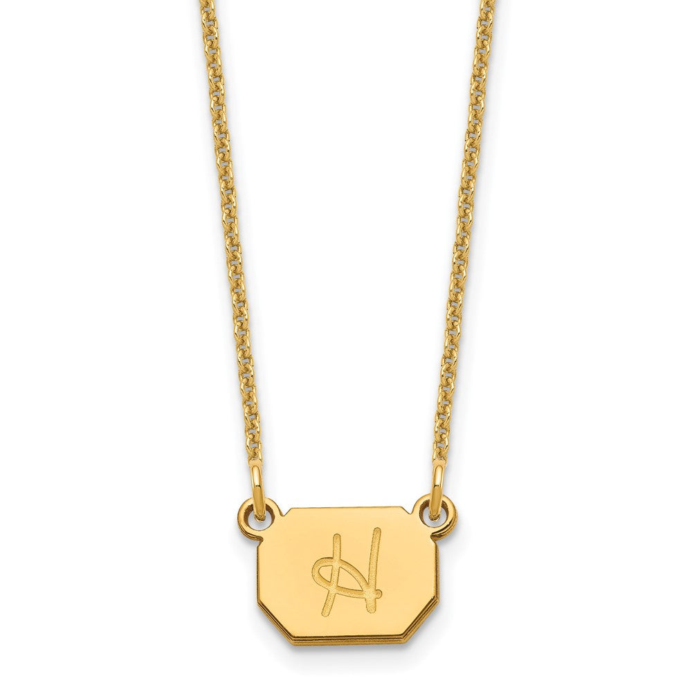 14K Gelbgold Initiale Octagon Halskette