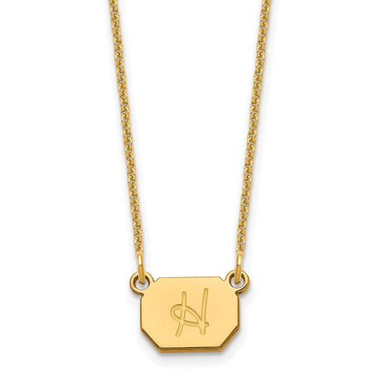 14K Gelbgold Initiale Octagon Halskette