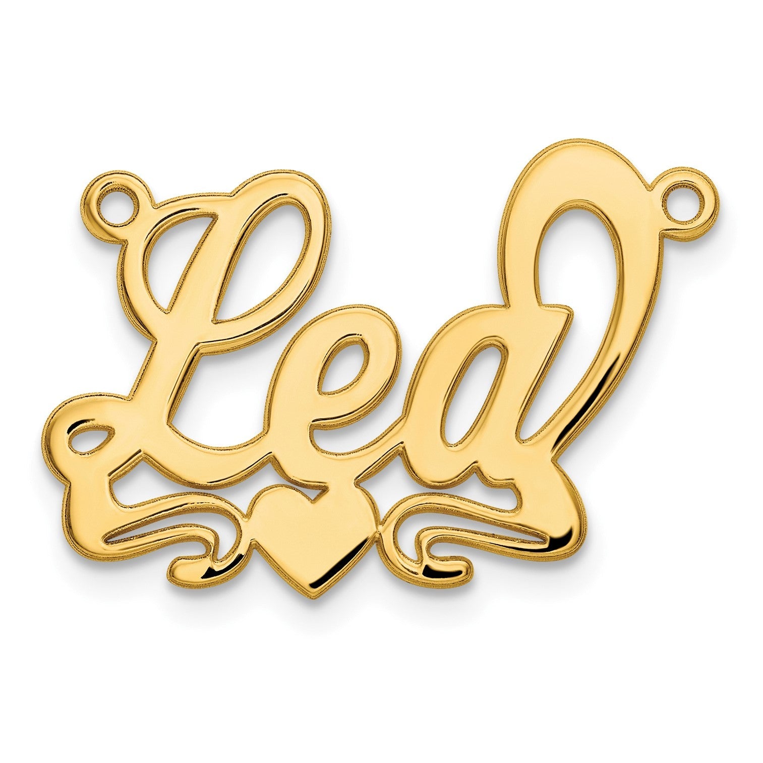 Vergoldet Sterlingsilber /gold Poliert Herz Name Platte