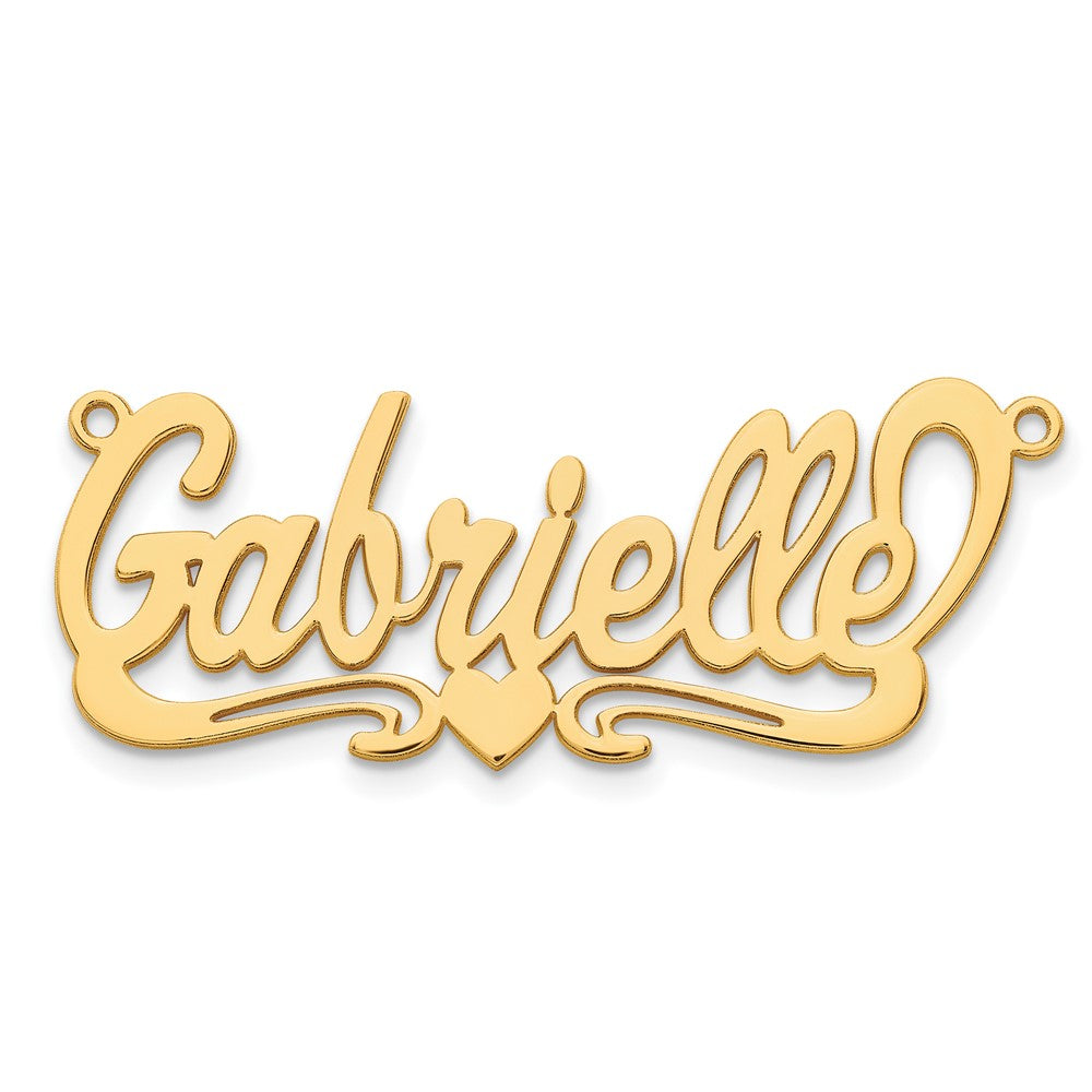 Vergoldet Sterlingsilber /gold Poliert Herz Name Platte